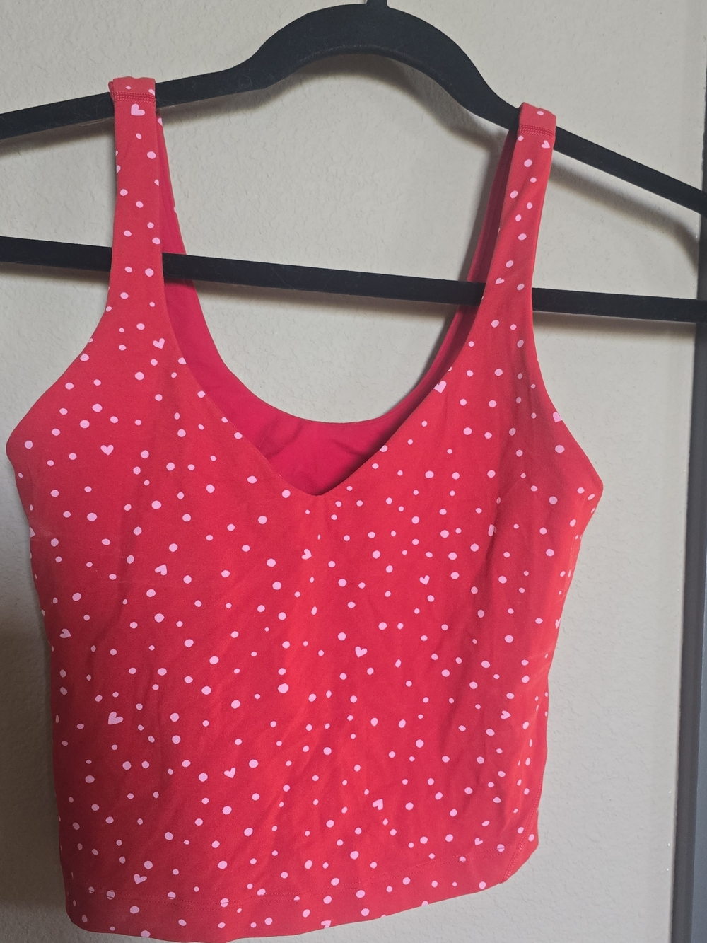 lululemon athletica Red Heart Print Bandeau Crop Top